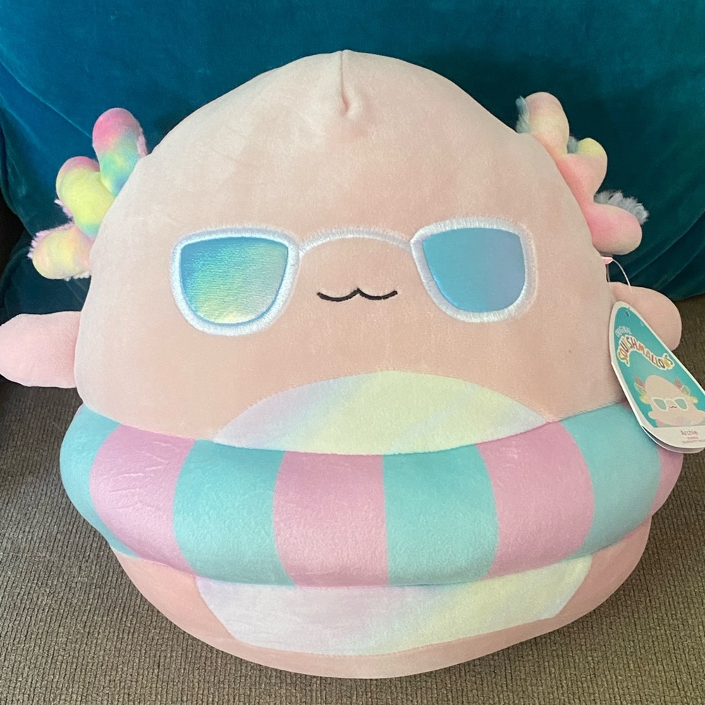 12” Summer Archie the axolotl squishmallow